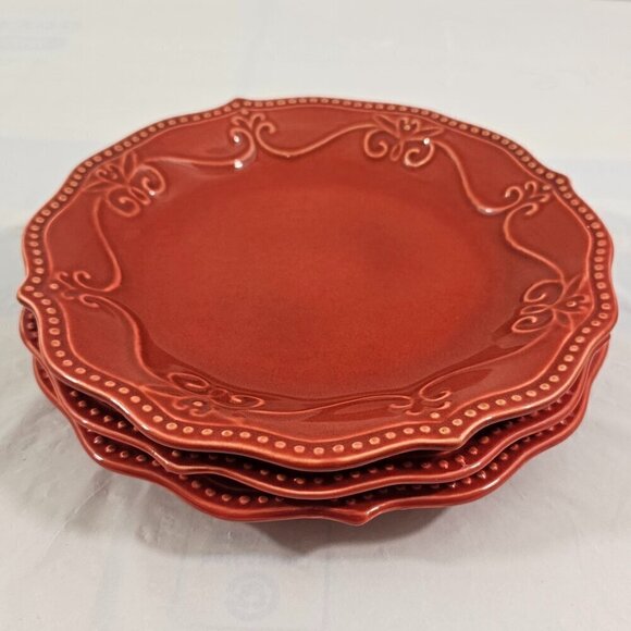 The Pioneer Woman Paige Beaded Scalloped Rim Salad Luncheon Plates – Set of 3 - Picture 11 of 14